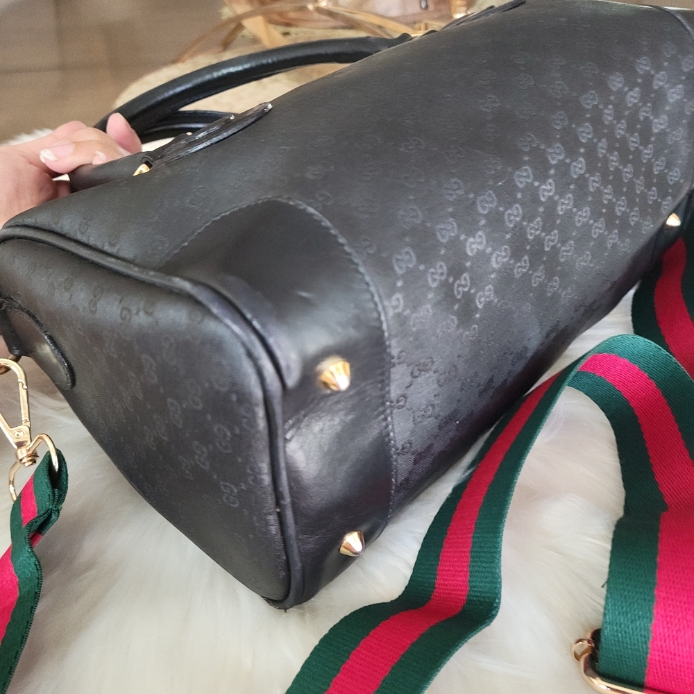 100% Authentic Gucci vintage web sherry line Boston bag - Picture 12 of 16